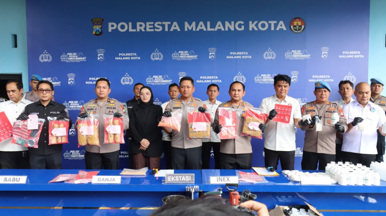 Polresta Malang Kota Ungkap 119 Kasus Narkotika
