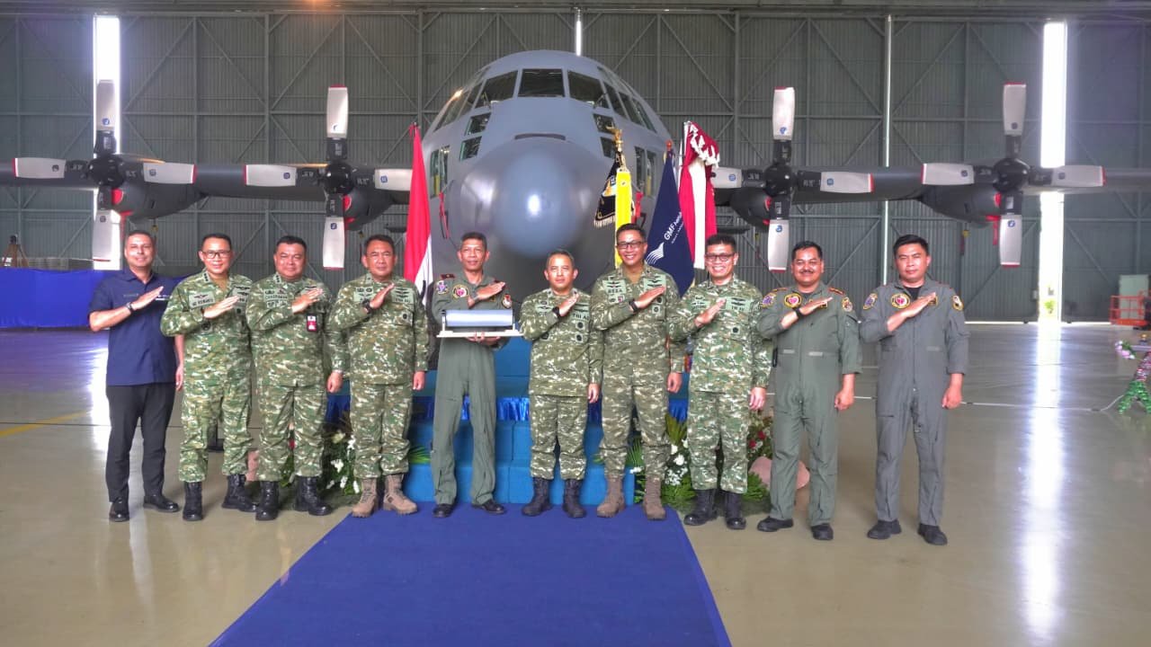 Danlanud Abd Saleh Sambut C-130 Hercules A-1317